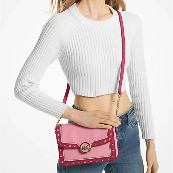 Michael Kors Leida Medium Studded Shoulder Bag / Crossbody Bag (NWT) Crossbody Bags